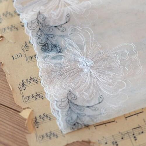 10Meters Mesh Lace Fabric Embroidery Trims Sofa Curtains Clothes Dressmaking Needlework DIY Decoration Accessories 17cm Width