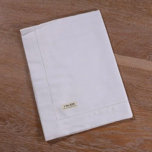 TC004 : 1 piece Tablecloth handmade Drawnwork Ladder Hemstitch White Ramie Antependium table cloth