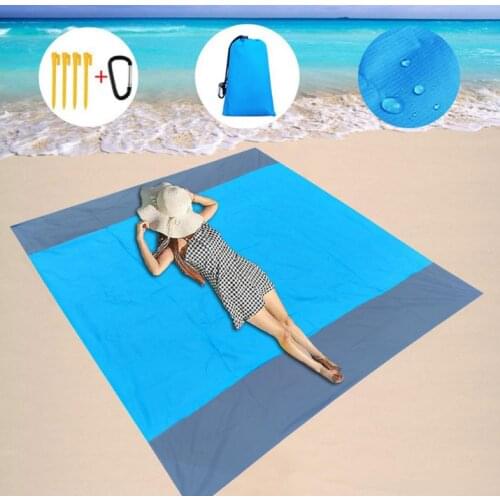 Waterproof Pocket Beach Blanket Folding Camping Mat Mattress Portable Lightweight Mat Outdoor Picnic Mat Sand Beach Mat