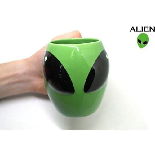 Green Alien ceramic mugs birthday gift funny coffe cup
