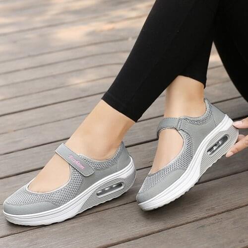 Women Casual Walking Sneakers Lightweight Breathable Mesh Flat Shoes for Summer BHD2