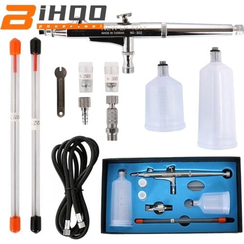 0.2mm 0.3mm 0.5mm Airbrush paint Spray Gun for Tattoo Nail Tools Set DIY Tool Dual Action Airbrush Compressor Kit