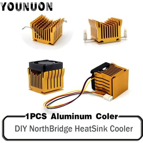 1 Piece Golden DIY Northbridge Heatsink Cooler with 40mm Fan 12V 40x40x10mm 40x40x20mm Cooling Fan