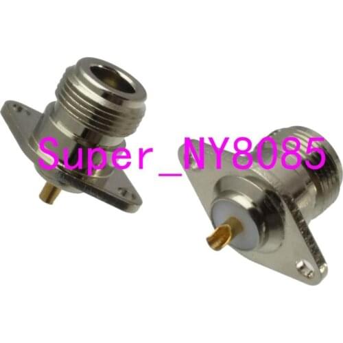 1pce Connector N female jack 2-hole rhombic flange solder cup panel antenna mount socket