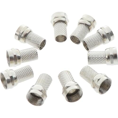 10Pcs 75-5 F Connector Screw On Type For RG6 Satellite TV Antenna Coax Cable