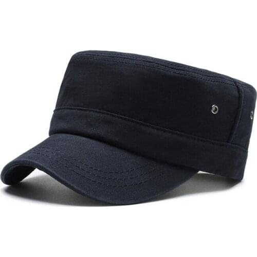 100% Cotton Military Hat For Adult Men Snapback Cap Mens Flat Cap 2021 New Spring Navy Hats Simple Casual Brands Sports Caps