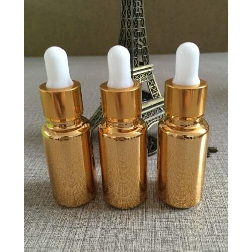 15ml empty gold plated dropper bottle,dropper container,essentical oil refillable cosmetics bottles makeup containers wholesale