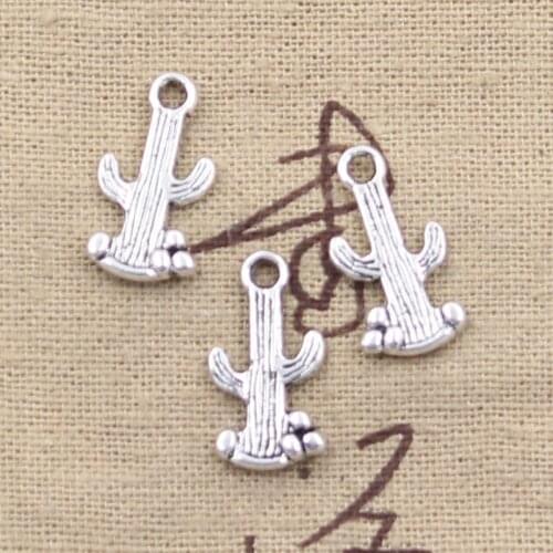 20pcs Charms Desert Cactus 19x10mm Antique Tibetan Silver Color Pendant Findings Accessories DIY Vintage Choker Handmade Jewelry
