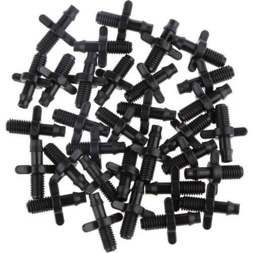 50Pcs Garden Irrigation Screw Thread Barbed Double-Way Connector Adapter