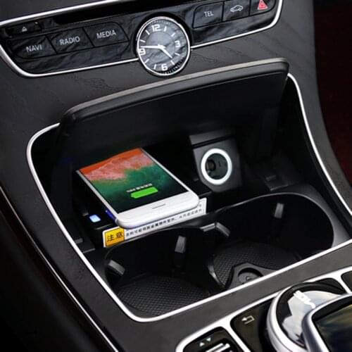For Mercedes Benz W205 X253 AMG C43 C63 GLC43 GLC63 15W fast QI wireless charger phone adapter fast charging case for iPhone 11