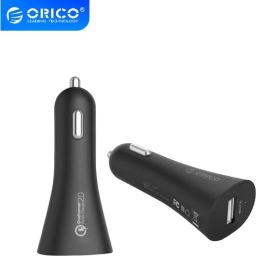 ORICO Dual Port USB Car Charger QC2.0 Universal Fast Smart Car-Charger USB Mini Charger for Xiaomi Huawei Samsung iPhone