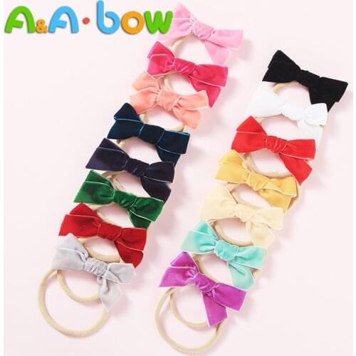 Velvet Scrunchie Bow Hair Ropes Rubber Bands Hair Accessories kids Girls Cute Rabbit Ears Elastic Ponytail Holder