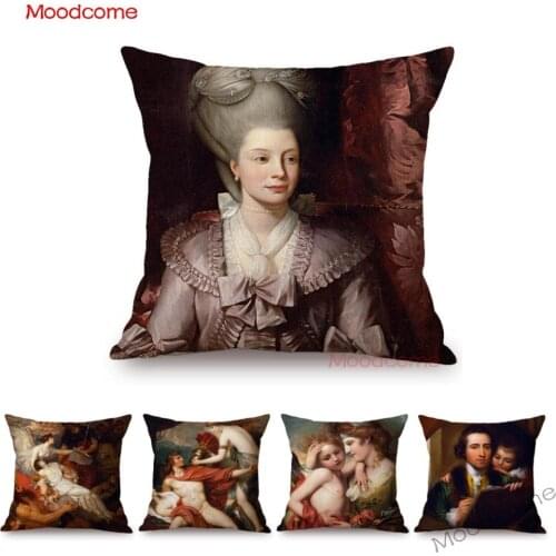 Benjamin West Famous Oil Painting Neoclassic Romanticism Art Historical Scene Sofa Decoration Pillow Cover Linen Cushion Cover