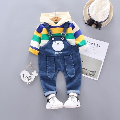 Bear Girls Clothing Sets Autumn Casual Baby Girl Clothes Cotton Long Sleeve Hoodies And Pants Lively Boys Suit Children Clothing