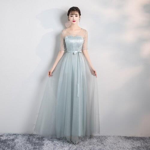 Long Bridesmaid Dresses new summer wholesale sister wedding party prom bridal dress Pink cheap plus size vestidos de festa 860