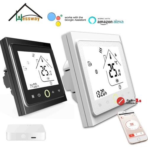 HESSWAY Residential HVAC System ZIGBEE Protocol Thermostat WIFI Compatible Tuya APP Remote Control Alexa Google Home
