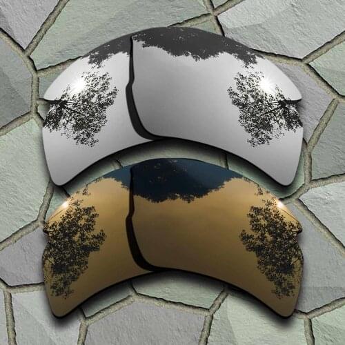 Chrome&Bronze Copper Sunglasses Polarized Replacement Lenses for Oakley Flak 2.0 XL