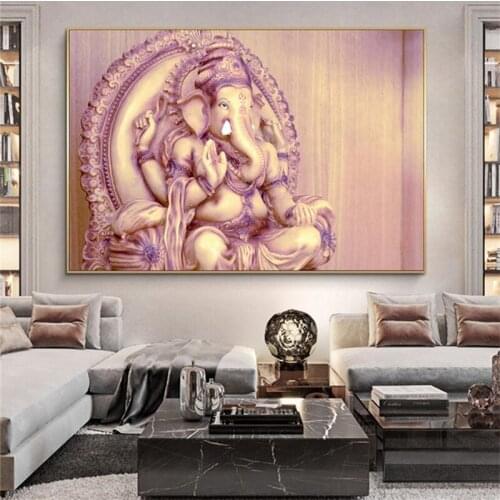 Classical Hindu Gods Wall Art Canvas Prints Ganesha Gods Canvas Paintings On The Wall Hinduism Decorative Pictures Home Decor