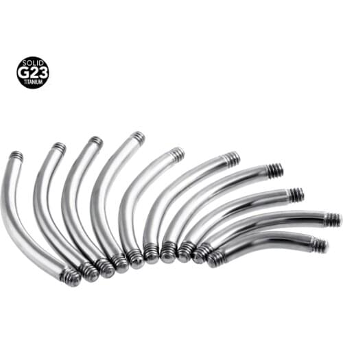 10Pcs Titanium Steel Piercing Banana Parts for Eyebrow Navel Belly Ring 14G/16G Eyebrow Ring for Men Women Body Piercing Jewelry