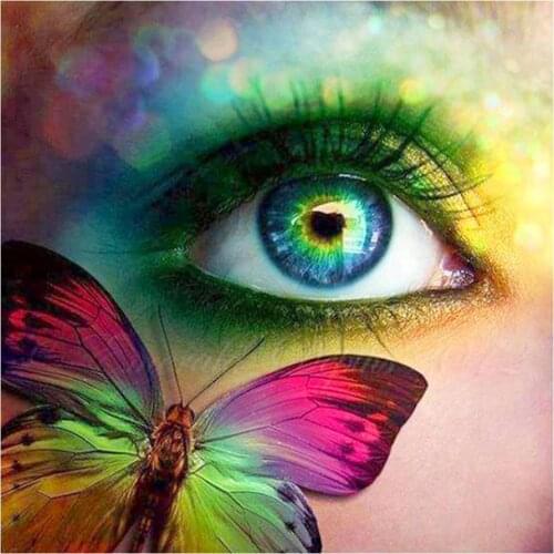 Beautiful Colorful Human Eye Butterfly Diamond Painting Round Full Drill Nouveaute DIY Mosaic Embroidery 5D Cross Stitch Pattern