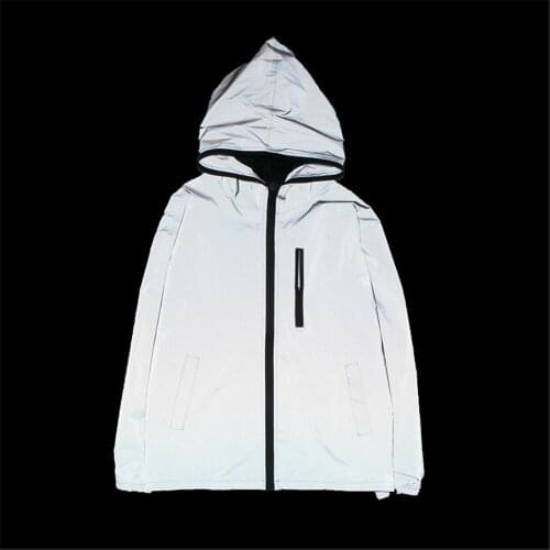 3M Full Reflective Jacket Men & Women Long Sleeve Hoodies Jackets Coat Hip Hop Waterproof Windbreaker Female Plus Size 5XL Coat