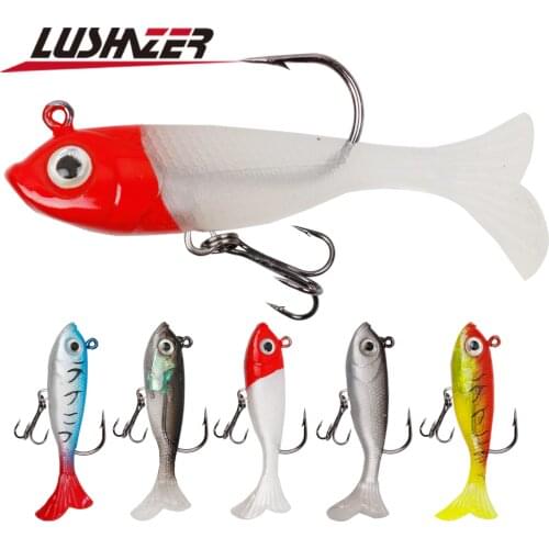 LUSHAZER Fishing Lure Lead Fishing Bait Soft Lures 4cm 7g Wobblers Artificial Bait Silicone Jig Rubber Fishing Tackel