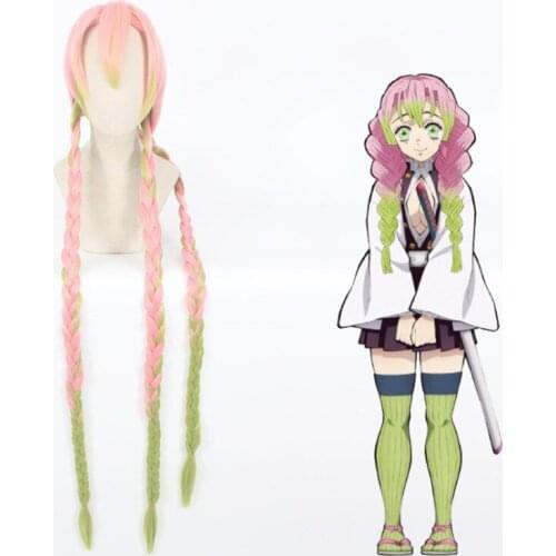 Anime Demon Slayer: Kimetsu no Yaiba Cosplay Kanroji Mitsuri Role Playing Wigs Halloween Cosplay Wigs Nezuko Tanjirou Zenitsu