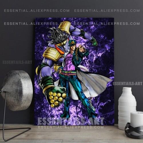 Jotaro Kujo Star Platinum JoJos Bizarre Anime Poster Canvas Wall Art Painting Decor Pictures Bedroom Home Decoration Prints
