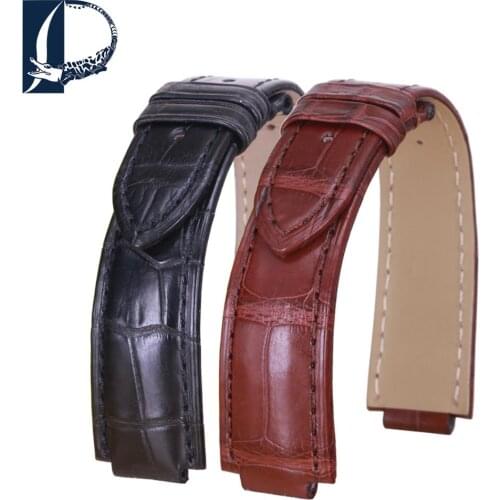 Pesno Alligator Skin Leather Watch Accessories Genuine Leather Watch Band Watchstrap Suitable for Ballon Bleu De Cartier 18mm