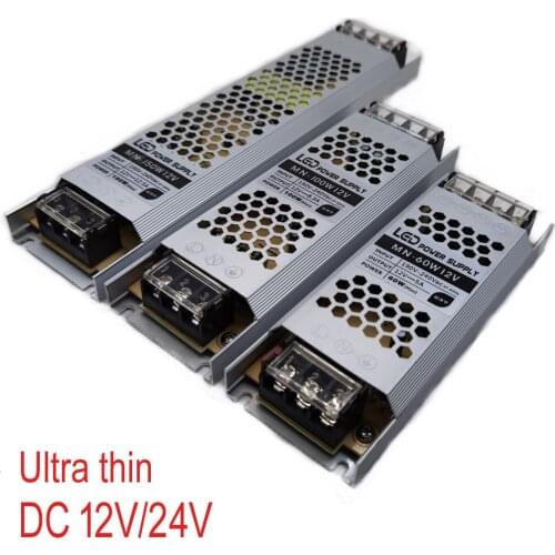Ultra Thin LED Power Supply DC 12V 24V Lighting Transformers 60W 100W 150W 200W 300W 400W 500W AC190-240V Driver For LED Strips