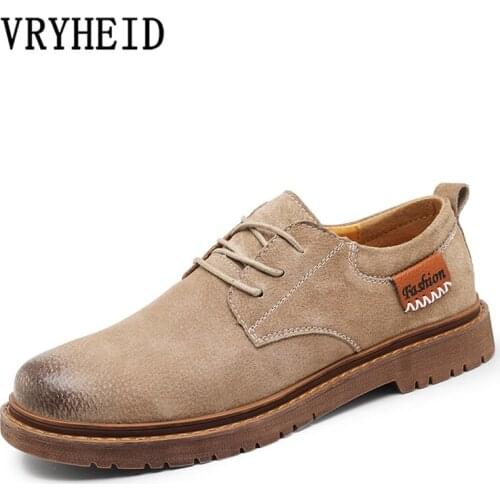 VRYHEID Brand New Genuine Leather Oxford Men Shoes High Quality Suede Spring Autumn Casual Men Leather Shoes Male Dress Shoes
