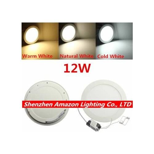 Factory Price! 12Watt Round LED Panel Light Recessed LED Ceiling Downlight Lighting lamp with driver 85-265V led indoor lighting
