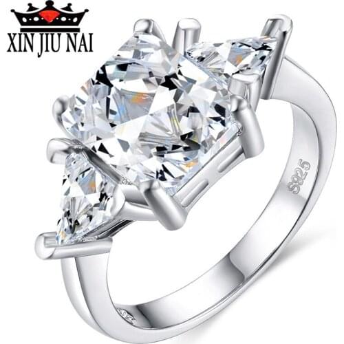 2019 Engagement AAAAA Cubic Zircon Fashion Rings Real 925 Anillos Silver Wedding Ring Bridal Jewelry For Women Amethyst Ring