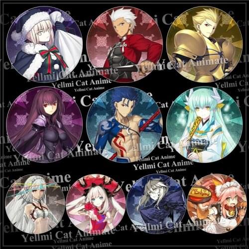 1pc Anime Fate/Apocrypha Saber Archer Lancer 58mm Badges Icons Brooch Broche