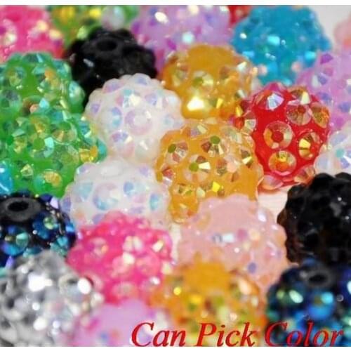 10mm ball pave mixed Resin Beads Basketball Wives DIY Finding jewelry bracelet necklace Chunky earrings finding rgt3s crystal