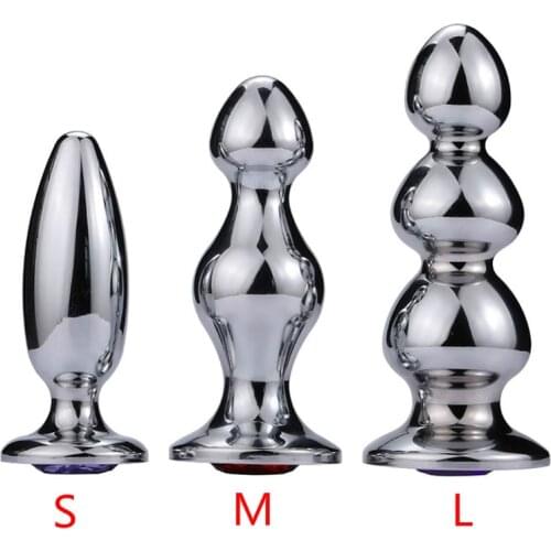 2019 New Metal Butt Plug Huge Anal Beads Anal Dilators Stimulator Expander G Spot Anal Plug Big Buttplug for Women Men
