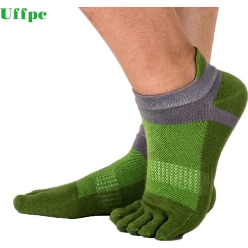 3 Pair Spring summer Comfortable Men Guy Five Finger Pure Soft Cotton Toe Socks Casual Ankle Socks
