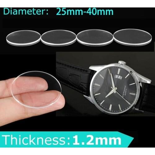 27mm 28mm 34.5mm 37mm 38mm Watch Glass 5pcs Anti-scratch Transparent Round Crystal Glass Part For Watch Repair Size 25mm-40mm