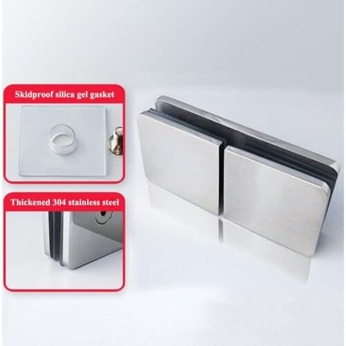 304 stainless steel180 degree fixed clip word connector shower room hardware accessories