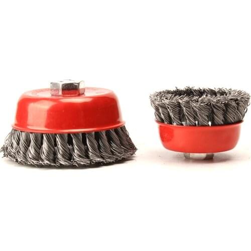 4pcs 75mm Steel Wire Brush Wheel Replacement Polishing Derusting Wheel Red Rust Removal Deburring Grinding Rotary Tool