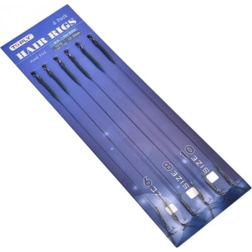 6Pcs Barbless 6# 8# 10# Carbon Steel String Hooks Carp Fishing Hook 12LB Curved Hook with Hair Rigs Fishing Tackle Accessories