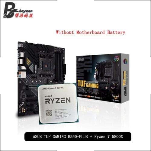 AMD Ryzen 7 5800X R7 5800X CPU + ASUS TUF GAMING B550 PLUS ATX Motherboard Suit Socket AM4 All new but without cooler