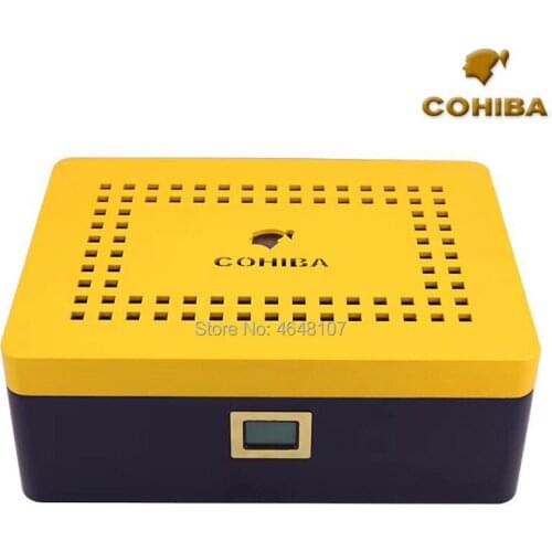 COHIBA Spanish Cedar Wood W/Humidifier Hygrometer Cigar Case Hold 80 Cigars Humidor Box Travel Humidor New Arrival
