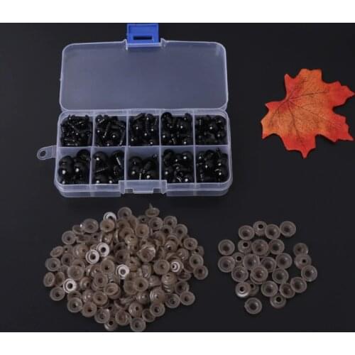 191pcs Black Plastic Safety Eyes For Bear Dolls Toy Animal Felting