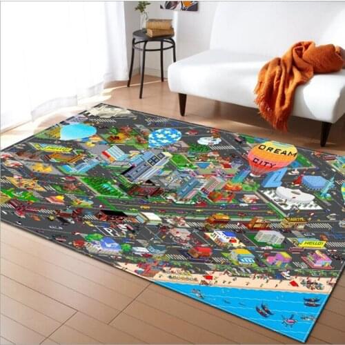 Kids carpets for living room Rug baby bedroom Play Game Mat/carpet City Street Map Print rugs Child Learning Carpet Crawl Carpet