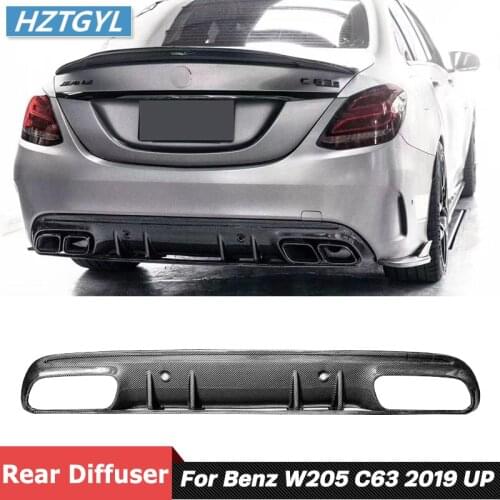 FD Style Carbon Fiber Material Rear Bumper Spoiler Lip Diffuser For Mercedes Benz W205 C Class C63 AMG Car Tuning 2019 Up