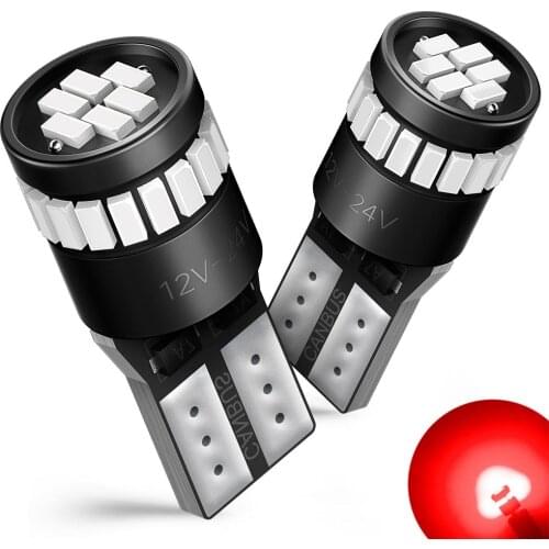 2pcs 24V T10 W5W CANBUS LED Bulb 194 168 Clearance Parking Lights Auto License Plate Lamp 6000k White Yellow Red Blue