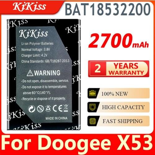 KiKiss 2700mAh X53 BAT18532200 Battery for DOOGEE X53 X 53 BAT18532200 Cell Phone Replacement Batteries