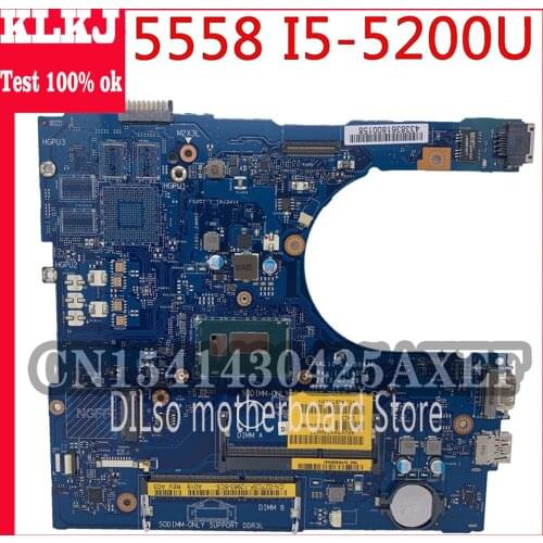 KLKJ 5558 CN-0FRV68 For DELL CN-0FRV68 FRV68 5458 5558 5758 Laptop Motherboard I5-5200U GM LA-B843P REV:1.0 Work 100