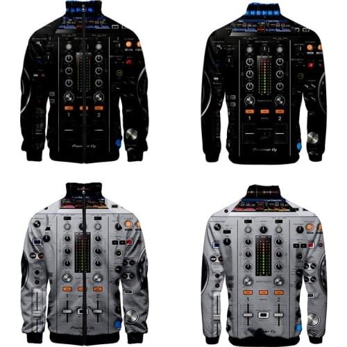 Pioneer Dj Costume Print 3d Stand Collar Clothes Fashion Hip Hop Men Women Zipper Jackets Long Sleeve 3D Sweatshirts Kids Tops